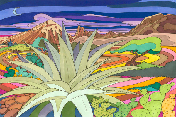 Cacti-in-the-mountains-of-Big-Bend-National-Park-by-Austin-TX-artist-Becca-Borrelli