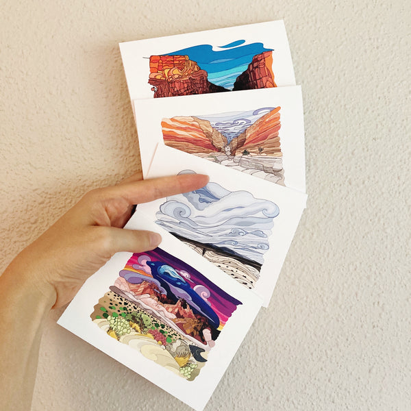 Big-Bend-Goddess-greeting-cards-illustrated-in-colorful-iconic-big-bend-scenes-by-Becca-Borrelli