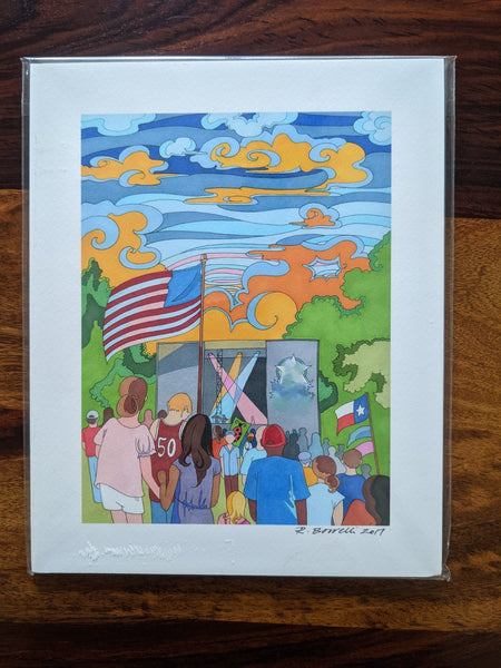 Signed Print - Blues on the Green - Borrelli Illustrations