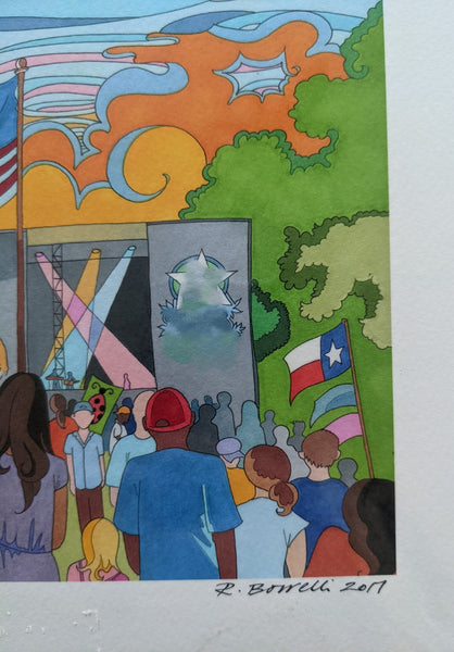 Signed Print - Blues on the Green - Borrelli Illustrations