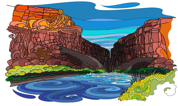 illustrated-goddess-of-Santa-Elena-Canyon-in-Big-Bend-by-Becca-Borrelli